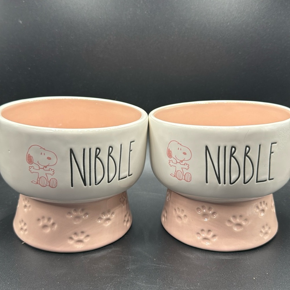 RAE DUNN unique Dog/cat Bowls NIBBLE